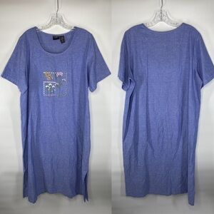 Naqui New York Vintage Blue Floral Cotton Maxi Dress